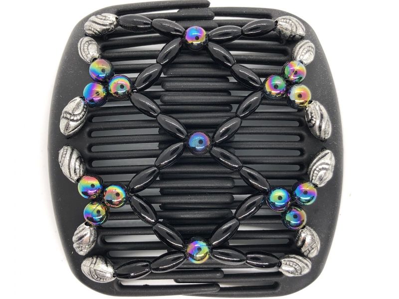 11cm African Butterfly hair clip on black comb | Pretty Black Beads