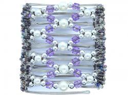Stunning Pearl and Lilac Original Butterfly Hair Clip  - 9 interlocking prongs