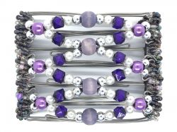 Pretty Purple Beads Medium Clip with interlocking combs