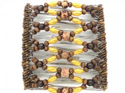 Brown and Yellow Butterfly Hair Clip Large - 11 interlocking prongs to hold hair all day long!
