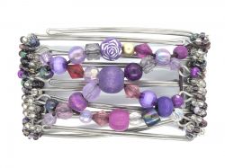 One Clip small - 5 prongs with purple beads |  Beads will vary