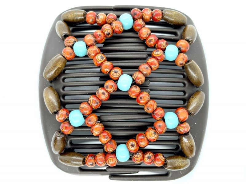 African Butterfly hair clip with Pretty Wooden Beads